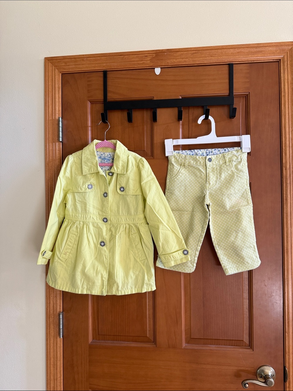 GirlsLight Yellow Trench Coat and Pants Set - Kids Jackets & Coats